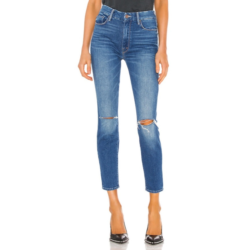 MOTHER Denim ‘The Looker’ ripped medium wash 26